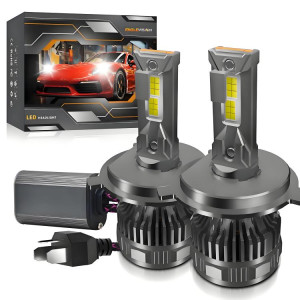 Ampoule LED H4 pour phare de voiture, 50 W, 6 000 lm, 6 000 K, double tube en cuivre (couleur pistolet), lot de 2 SH204A1831-20